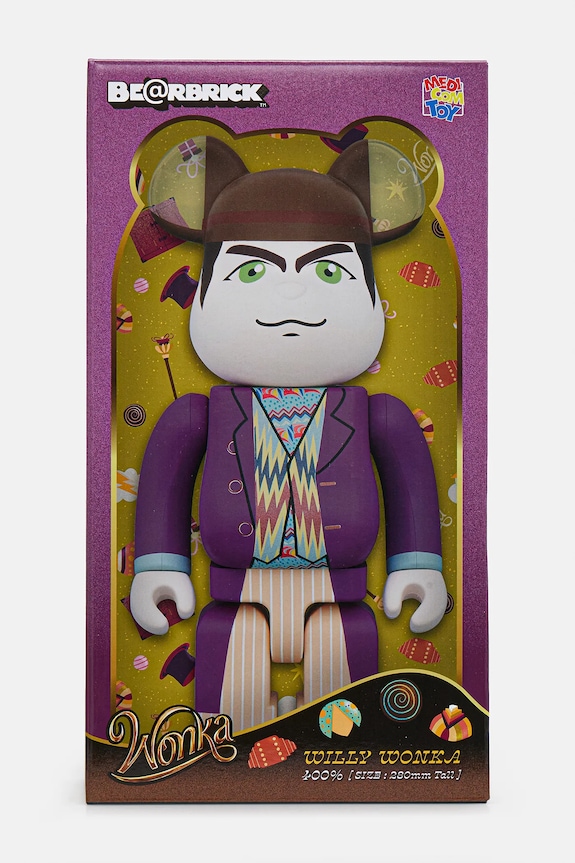 Medicom Toy figurka dekoracyjna Be@rbrick Willy Wonka 400% fioletowy Willy.Wonka.400