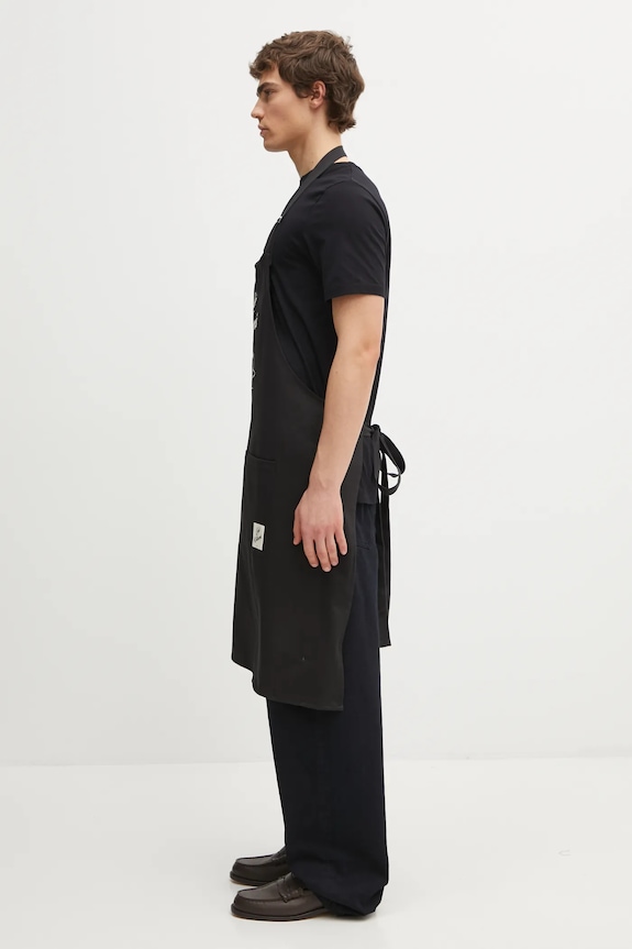 Café Kitsuné fartuch kuchenny bawełniany Coffee Cup Apron CKMU08202WW0111 czarny AW25