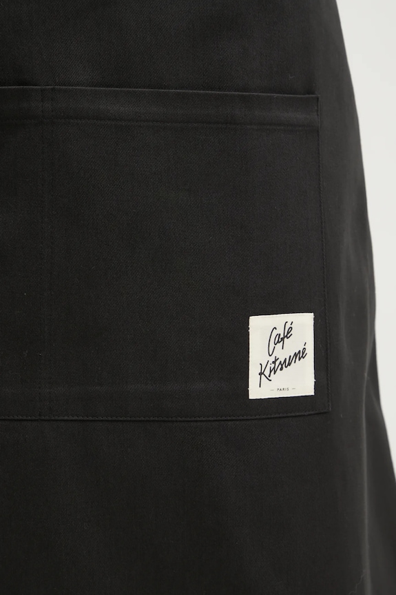 Café Kitsuné fartuch kuchenny bawełniany Coffee Cup Apron CKMU08202WW0111 czarny