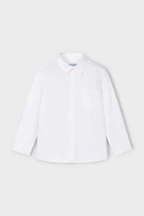Mayoral koszula bawełniana dziecięca bawełna biały 146.5A.Mini.9BYA