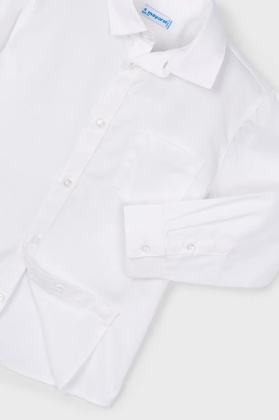 Chłopiec Mayoral koszula bawełniana dziecięca 146.5A.Mini.9BYA biały