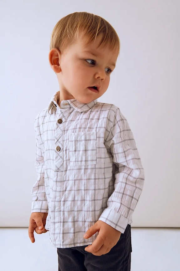 Mayoral cămașă bebe lung alb 2110.3C.Baby.9BYA