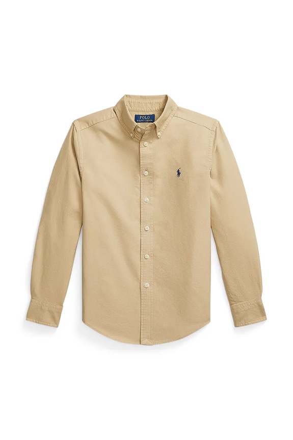 Polo Ralph Lauren camicia di cotone per bambini 323858909022 beige AW25