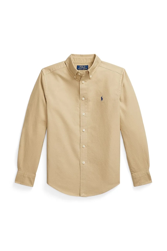 Polo Ralph Lauren camicia di cotone per bambini 323858909022 beige AW25