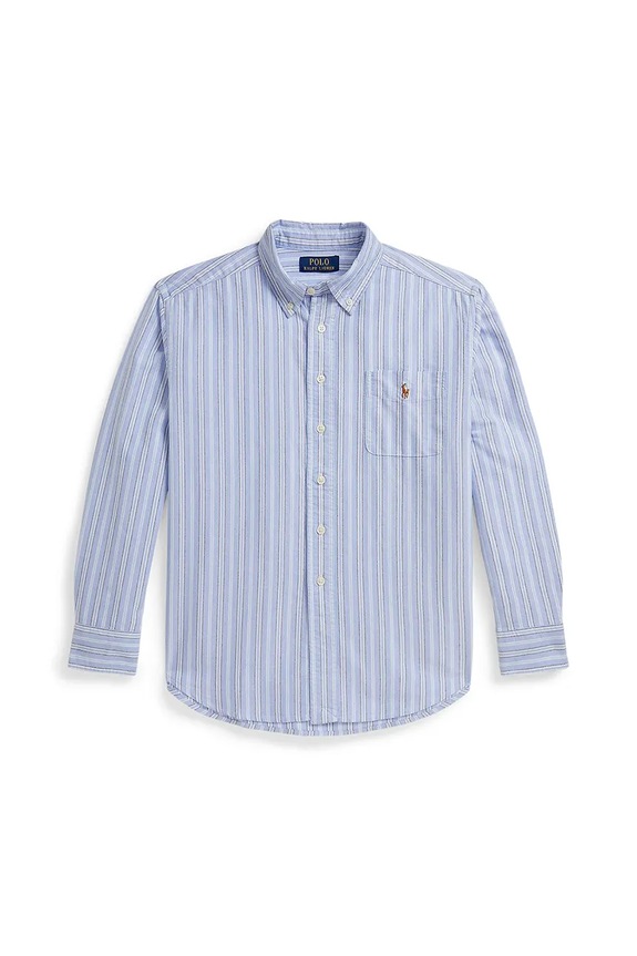 Polo Ralph Lauren camicia di cotone per bambini lunga blu 323981020001