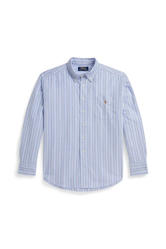 Polo Ralph Lauren camicia di cotone per bambini lunga blu 323981020001