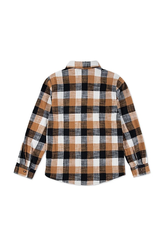 Παιδικό βαμβακερό πουκάμισο Levi's BUFFALO CHECK FLANNEL SHIR 8EN817 μπεζ AW25
