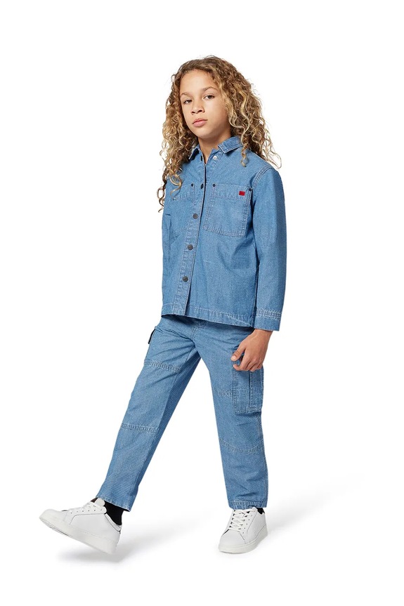 HUGO cămașă din denim pentru copii lung albastru G00528.114.150