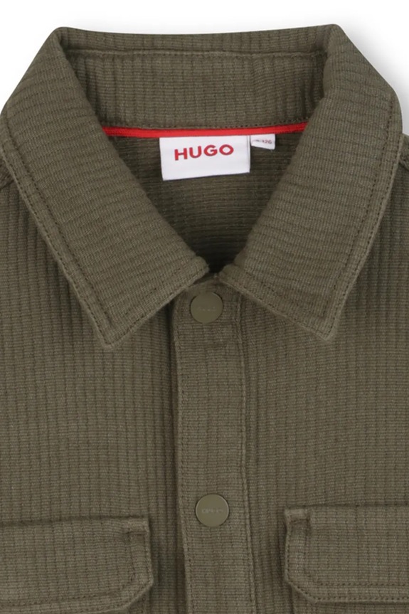 Detská bavlnená košeľa HUGO zelená G00529.162.174