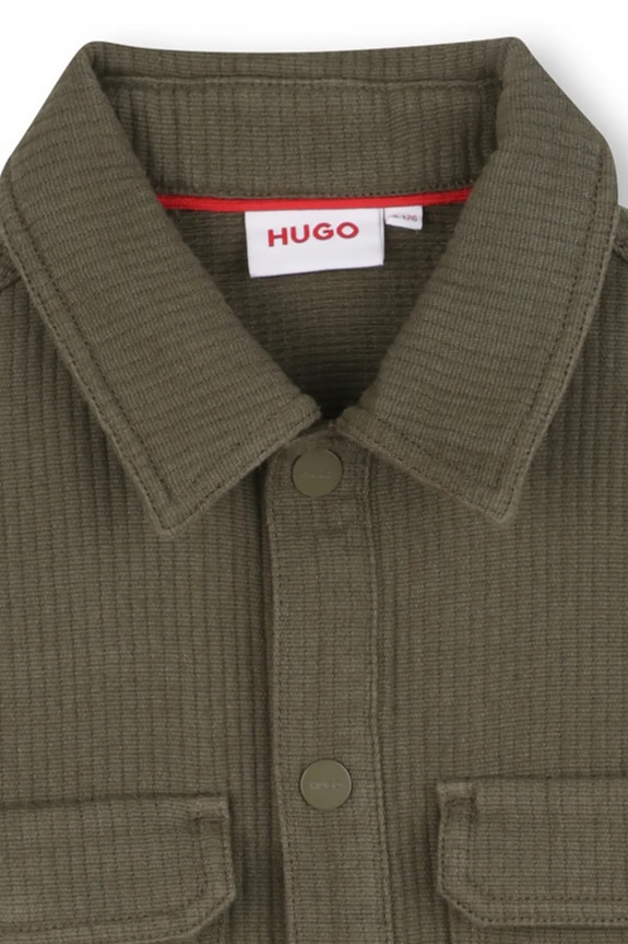 Detská bavlnená košeľa HUGO zelená G00529.162.174