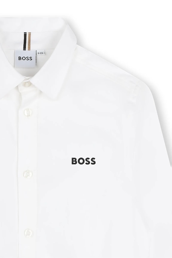 Chlapec Detská bavlnená košeľa BOSS J52675.102.108 čierna