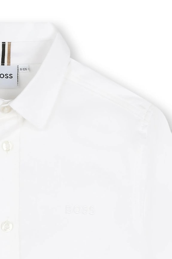 Detská bavlnená košeľa BOSS biela J52675.114.150