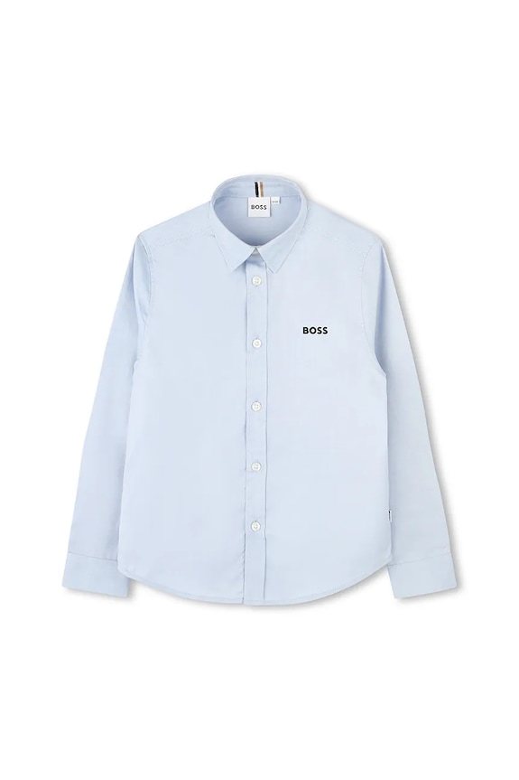 Детская хлопковая рубашка BOSS casual голубой J52675.114.150