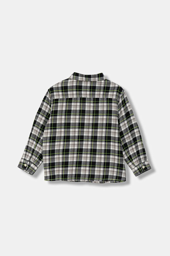 Παιδικό βαμβακερό πουκάμισο United Colors of Benetton 5LQHGQ02S.P.seasonal μαύρο AW25