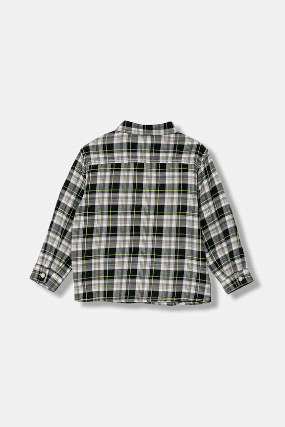 Παιδικό βαμβακερό πουκάμισο United Colors of Benetton 5LQHGQ02S.P.seasonal μαύρο AW25