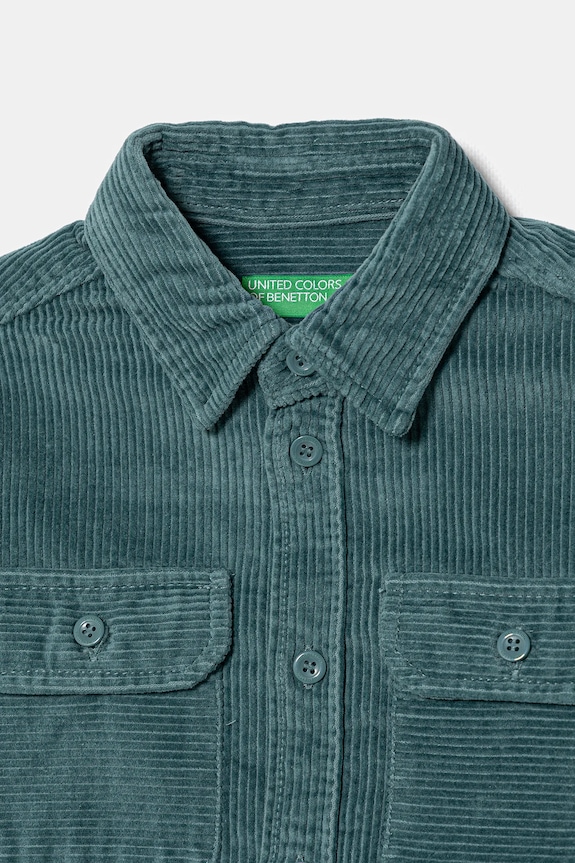 Αγορίστικα Βαμβακερό πουκάμισο United Colors of Benetton 5IKTCQ04I.G.Seasonal πράσινο