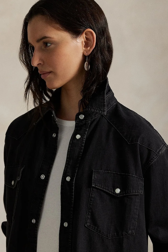 Rifľová košeľa Polo Ralph Lauren čierna 211971225