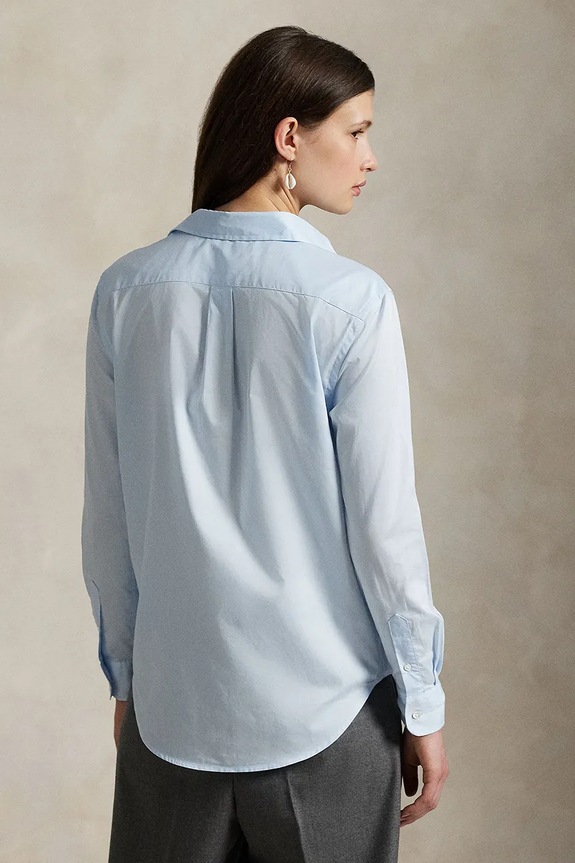 Хлопковая рубашка Polo Ralph Lauren 211A92177 голубой SS26