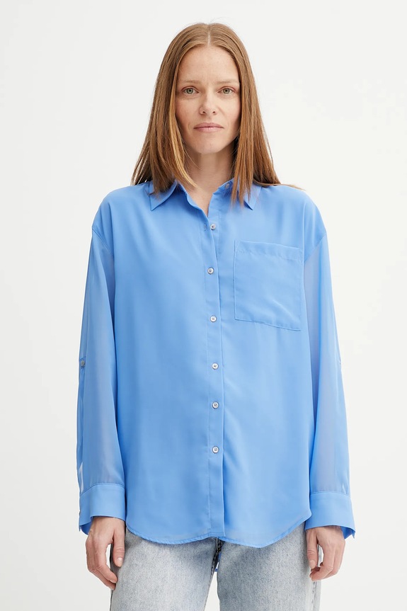Calvin Klein cămașă lung violet LV044B902G