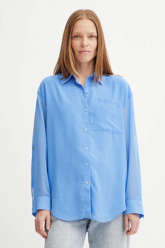 Calvin Klein cămașă lung violet LV044B902G