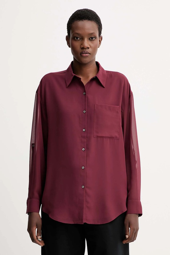 Košeľa Calvin Klein relaxed burgundské LV044B902G