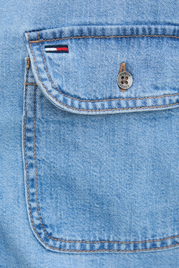 Памучна риза Tommy Jeans DW0DW21073 син