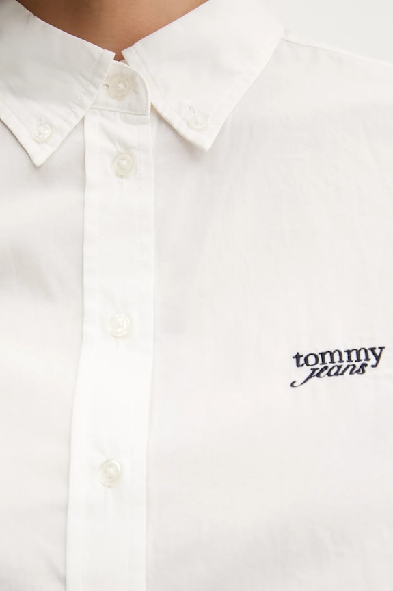 Tommy Jeans cămașă din bumbac DW0DW21400 alb