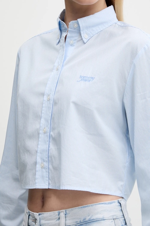 Tommy Jeans koszula bawełniana DW0DW21400 niebieski