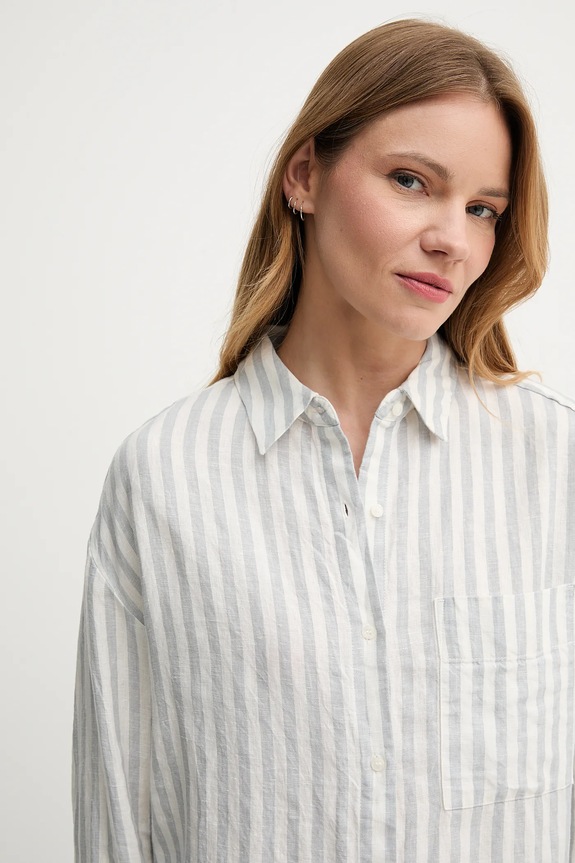 Πουκάμισο από λινό Tommy Hilfiger λευκό WW0WW46509