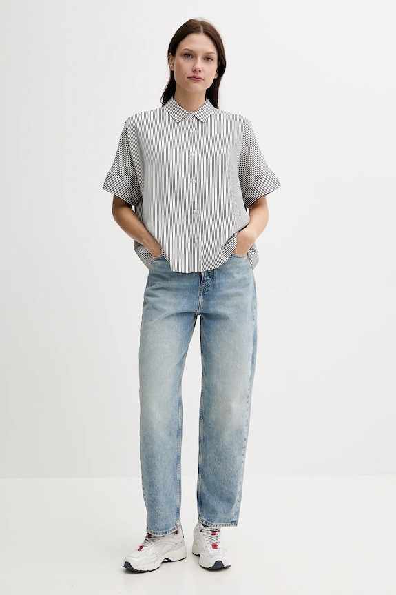 Tommy Hilfiger cămașă WW0WW45883 bleumarin AW25