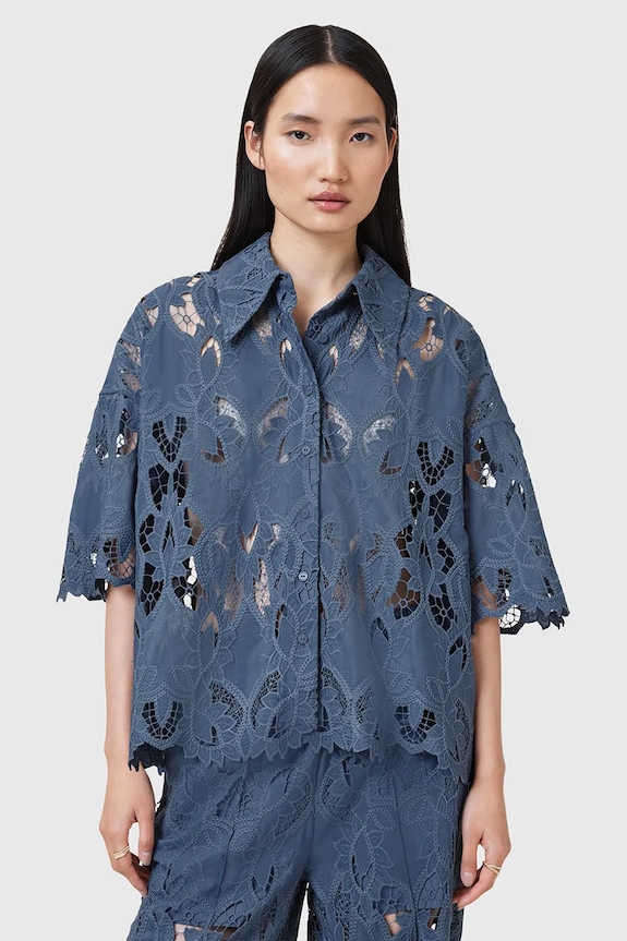 AllSaints cămașă CHARLI uni albastru W098PC