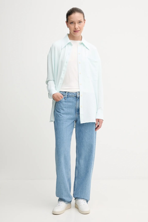 Košulja Calvin Klein Jeans LV044C148G tirkizna AW25