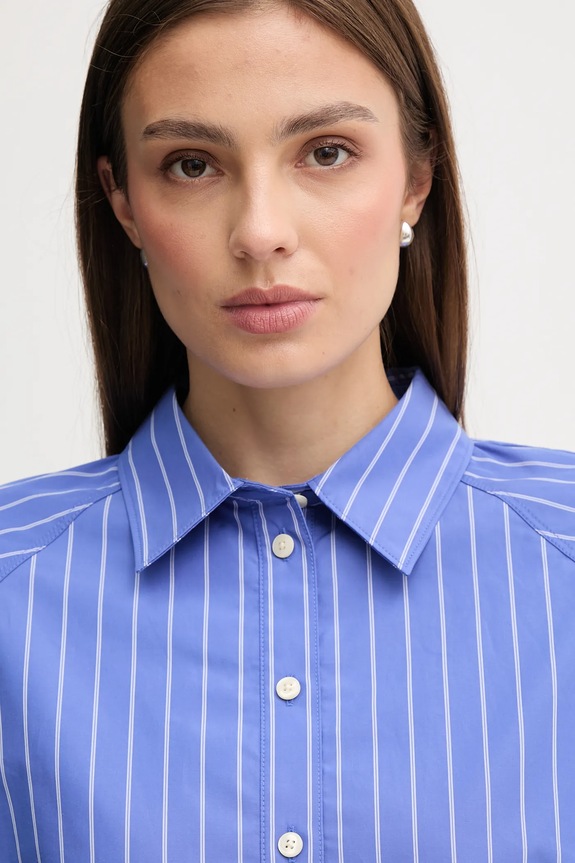Bavlněná košile Calvin Klein Jeans fialová LV047C118G