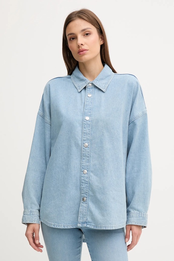 Džínová košile Calvin Klein Jeans riflovina modrá LV047C709G