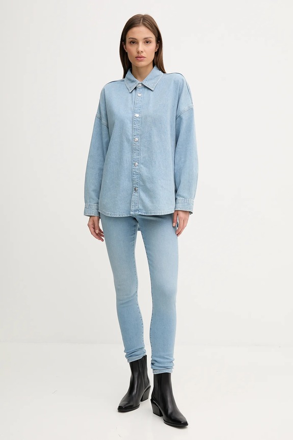 Džínová košile Calvin Klein Jeans LV047C709G modrá AW25