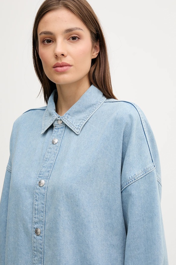 Džínová košile Calvin Klein Jeans modrá LV047C709G