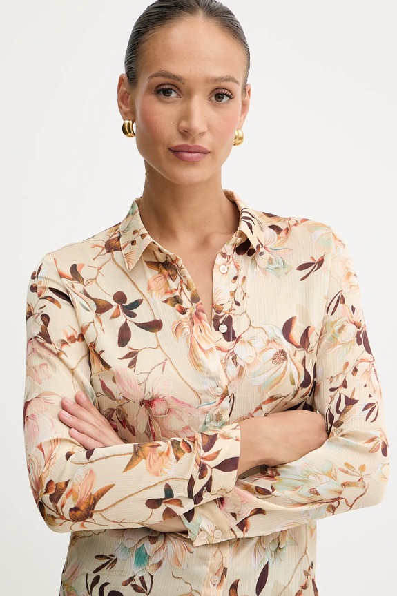 Guess koszula CLOUIS beżowy W5YH0X.WDW82