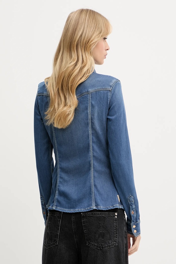 Odzież Guess koszula KALIMA W5YH63.D0781 granatowy