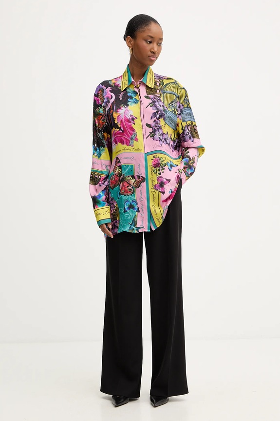 Srajca Versace Jeans Couture 79HAL2P4.NS705 roza AW25