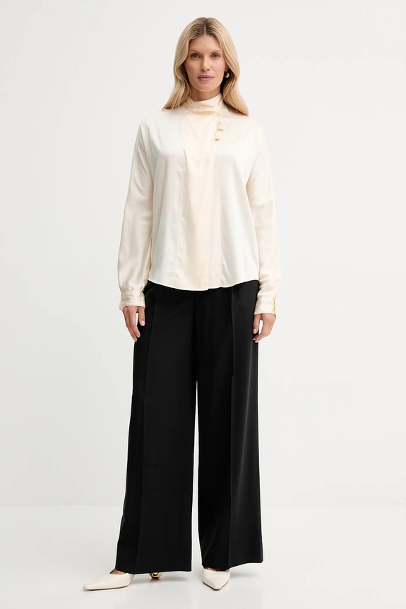 Hodvábna košeľa Forte Forte 14076.my.shirt béžová AW25