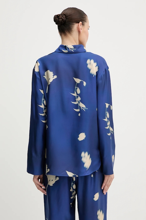 Îmbrăcăminte MM by Max Mara cămașă de mătase ERACLEA 2526116057600 albastru