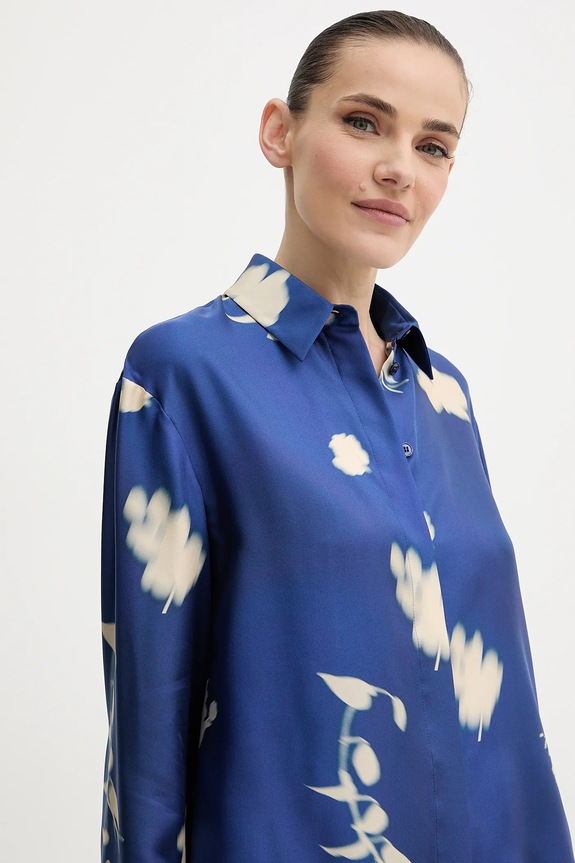 MM by Max Mara cămașă de mătase ERACLEA albastru 2526116057600