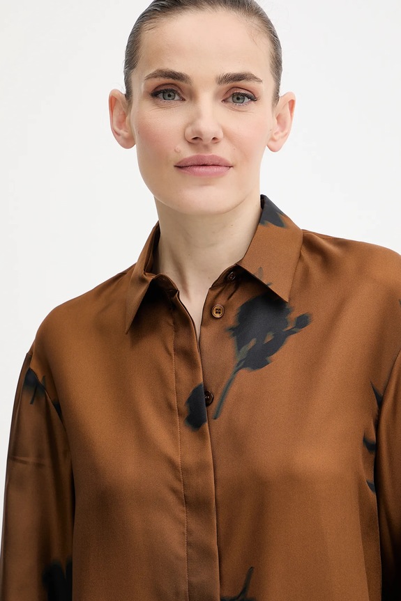 Odzież MM by Max Mara koszula jedwabna ERACLEA 2526116057600 brązowy