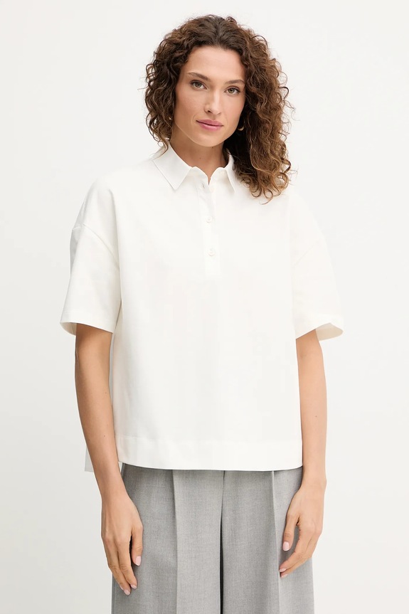 MM by Max Mara tricou polo NAVE uni alb 2526956027600