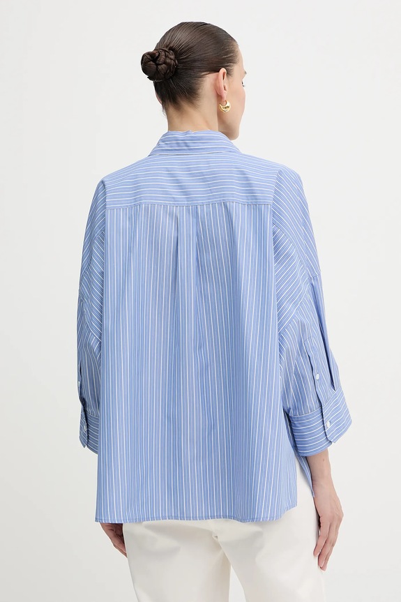 Oblečení Bavlněná košile Weekend Max Mara ZAVORRA 2525116121600 modrá