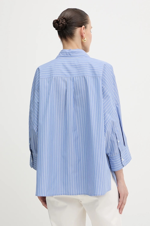 Oblečení Bavlněná košile Weekend Max Mara ZAVORRA 2525116121600 modrá