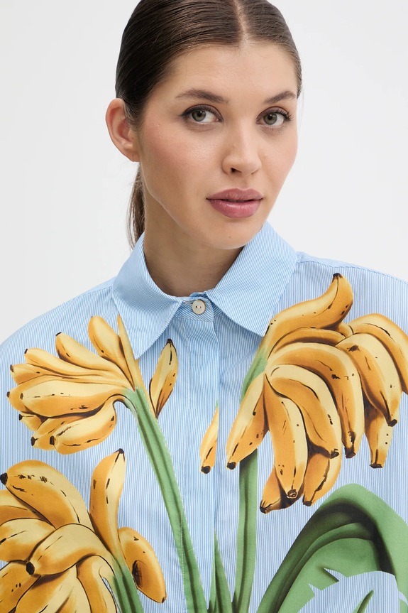 Farm Rio camicia in cotone blu 332582