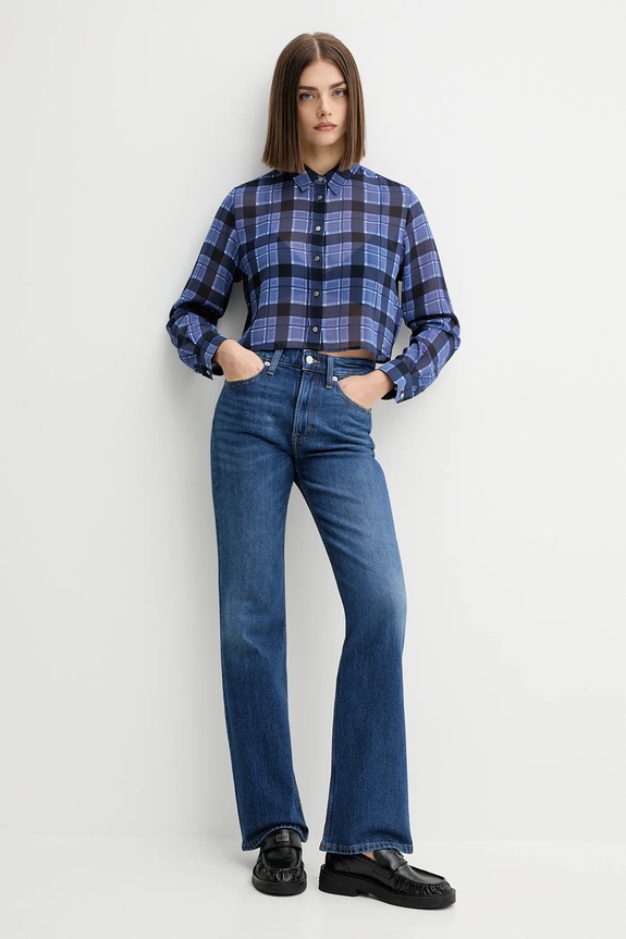 Πουκάμισο Tommy Jeans DW0DW21452 σκούρο μπλε AW25