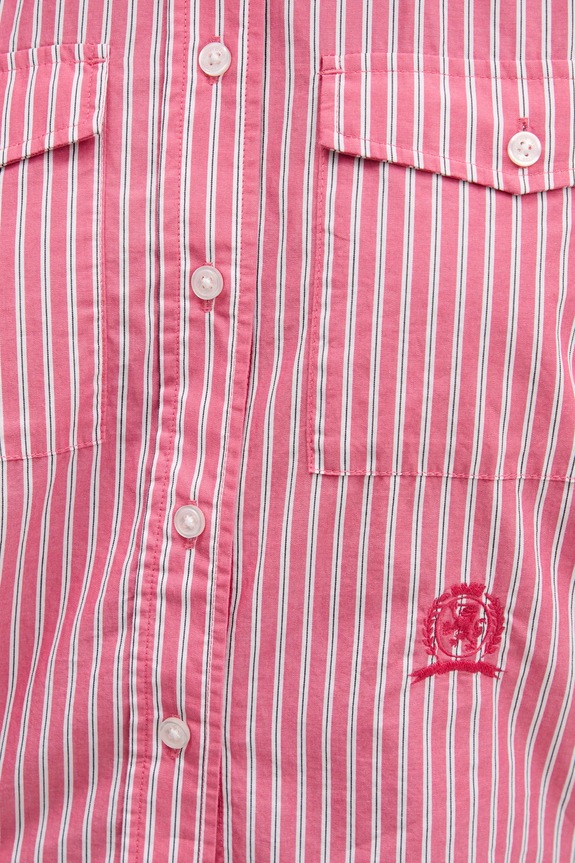 Βαμβακερό πουκάμισο Tommy Jeans DW0DW21453 ροζ