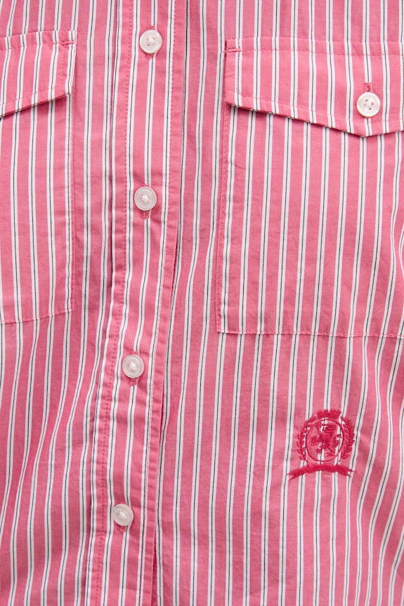 Βαμβακερό πουκάμισο Tommy Jeans DW0DW21453 ροζ